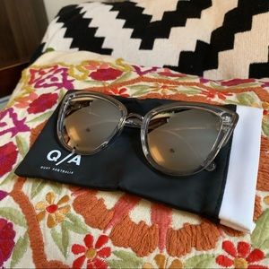 QUAY My Girl Silver Cat Eye Sunglasses